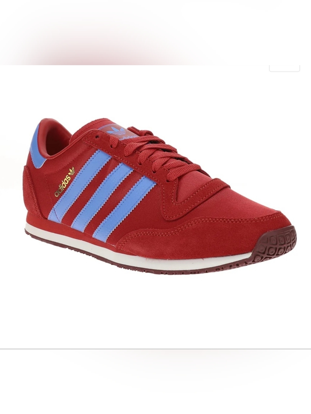Adidas Men's Galaxy OG Red Sneakers with Light Blue Accents